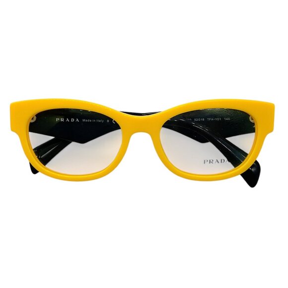 Prada Yellow / Black Plastic Frame Optical RX Eyeglasses - Picture 2 of 10